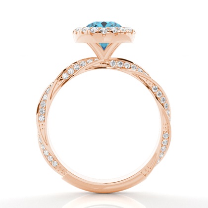 Lünette Fassung Topaz Halo Verlobungsring