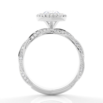 Lünette Set Moissanit Halo Verlobungsring