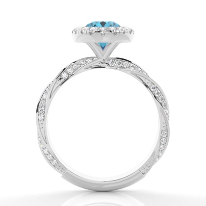 Lünette Fassung Topaz Halo Verlobungsring