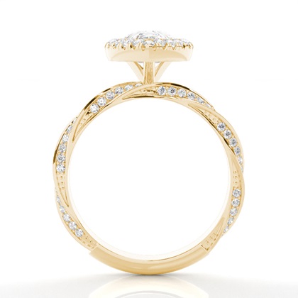 Lünette Set Diamond Halo Verlobungsring