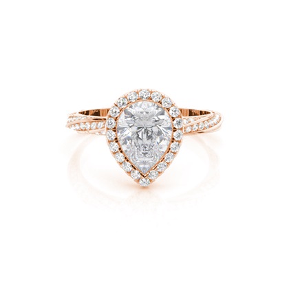 Bezel Set Moissanite Halo Engagement Ring