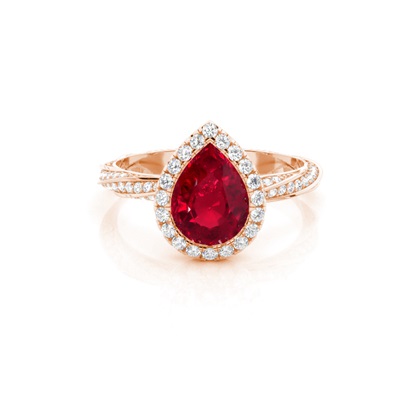 Bezel Setting Ruby Halo Engagement Ring