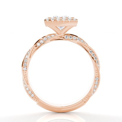 Lünette Set Diamond Halo Verlobungsring