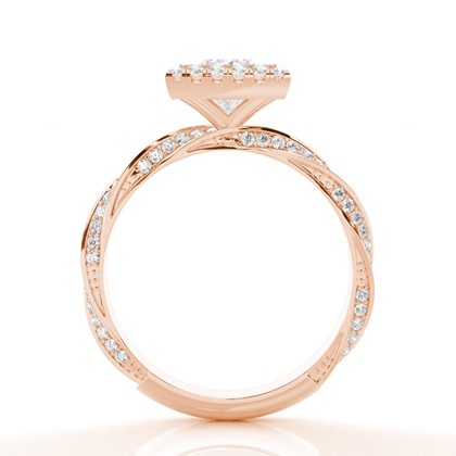 Lünette Set Moissanit Halo Verlobungsring