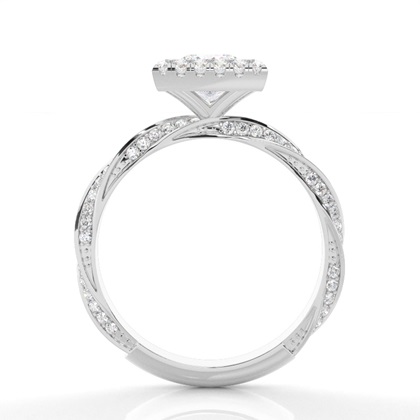 Lünette Set Diamond Halo Verlobungsring