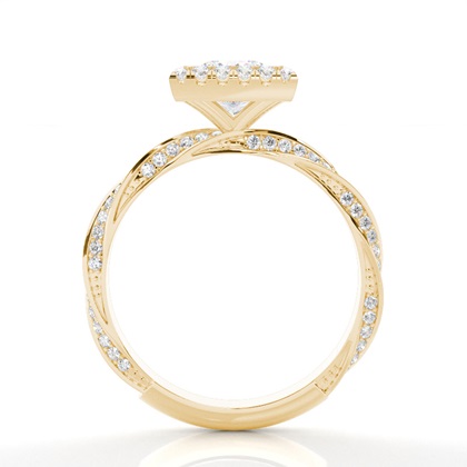 Lünette Set Diamond Halo Verlobungsring