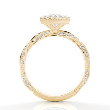 Lünette Set Moissanit Halo Verlobungsring