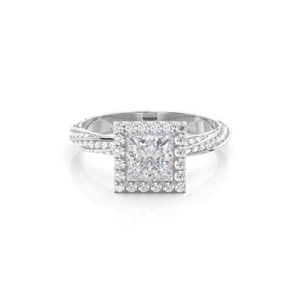Princess Twisted Diamond Engagement Rings