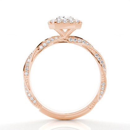 Lünette Set Diamond Halo Verlobungsring