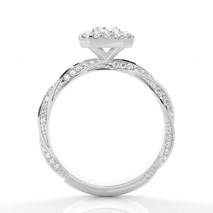 Lünette Set Diamond Halo Verlobungsring