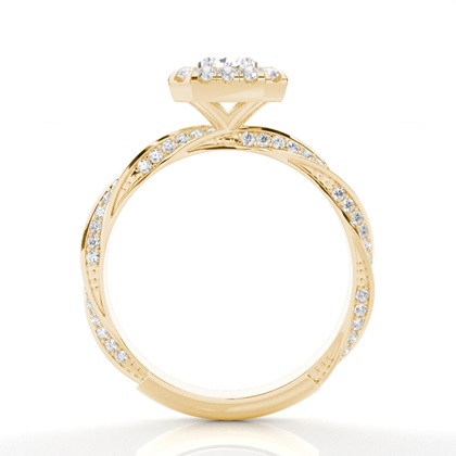 Lünette Set Diamond Halo Verlobungsring