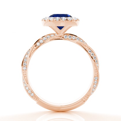 Rose Gold Sapphire Diamond Rings