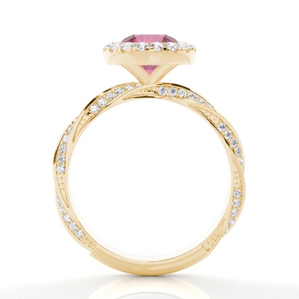 Lünette Fassung Pink Tournamenle Halo Verlobungsring