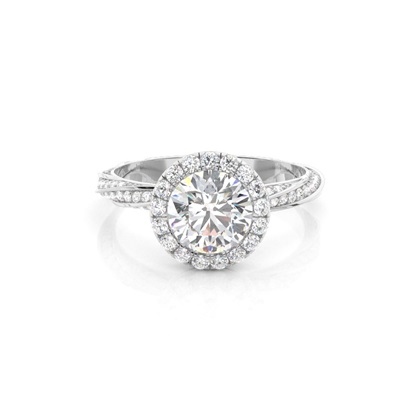 Round Diamond Halo Diamond Engagement Rings