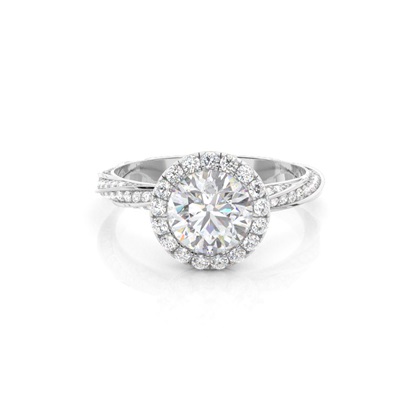Round Twisted Diamond Engagement Rings