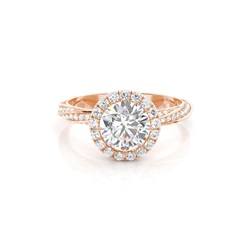 Lünette Set Diamond Halo Verlobungsring
