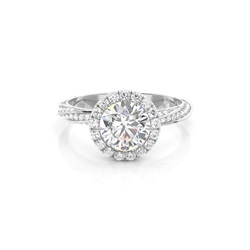Lünette Set Diamond Halo Verlobungsring