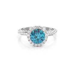 Lünette Fassung Topaz Halo Verlobungsring