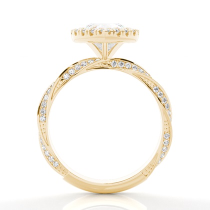 Lünette Set Diamond Halo Verlobungsring