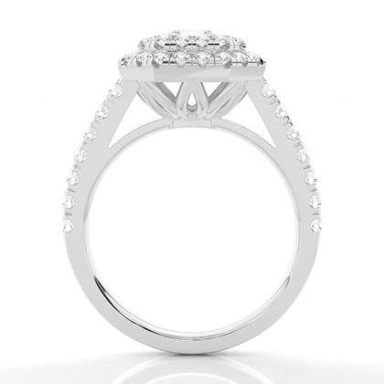 Zinken Set Diamond Halo Verlobungsring