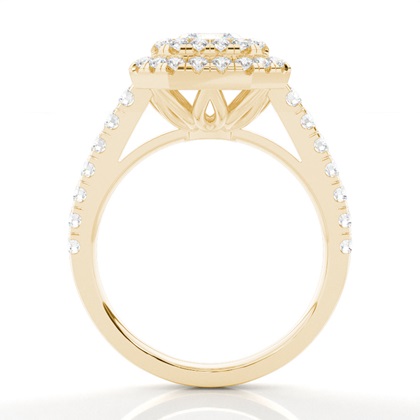 Zinken Set Diamond Halo Verlobungsring