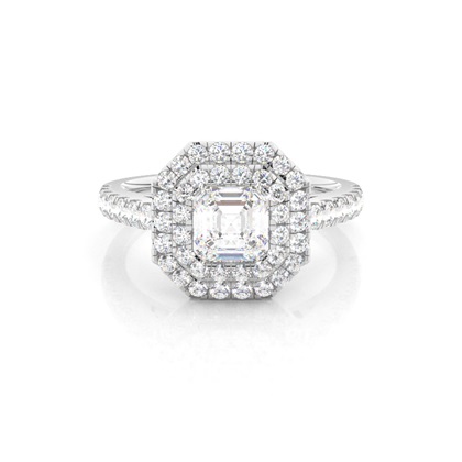 Prong Set Diamond Halo Engagement Ring