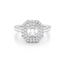 Prong Set Diamond Halo Engagement Ring