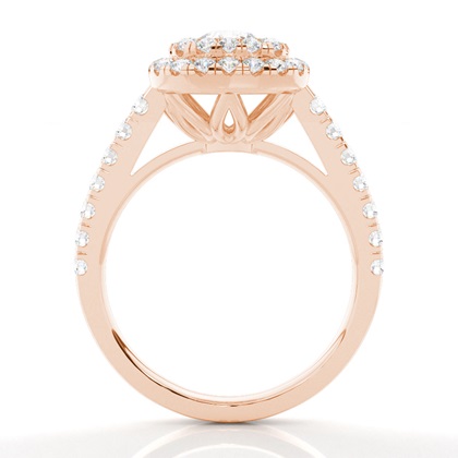 Anello di fidanzamento alone del Moissanitee set