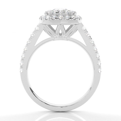 Prong Set Moissanite Halo Engagement Ring