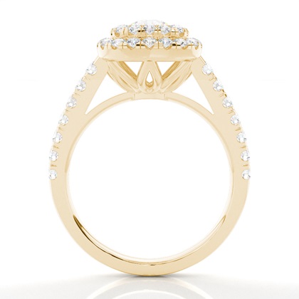 Zinken Set Diamond Halo Verlobungsring