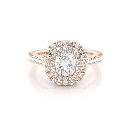 Prong Set Diamond Halo Engagement Ring