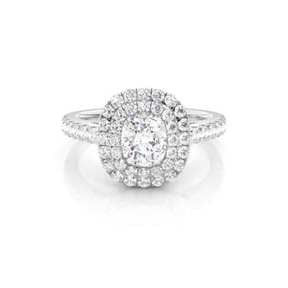 Prong Set Diamond Halo Engagement Ring