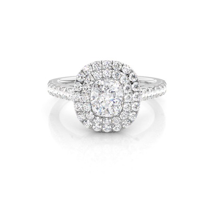 Prong Set Moissanite Halo Engagement Ring