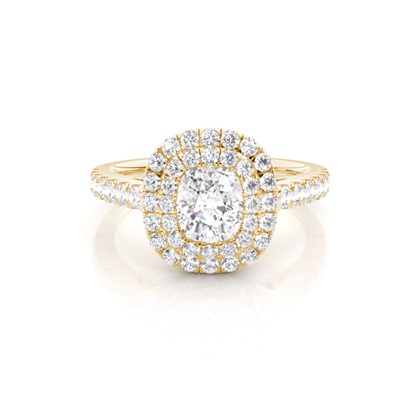Prong Set Diamond Halo Engagement Ring