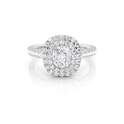 Prong Set Moissanite Halo Engagement Ring