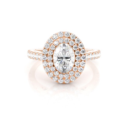 Prong Set Diamond Halo Engagement Ring
