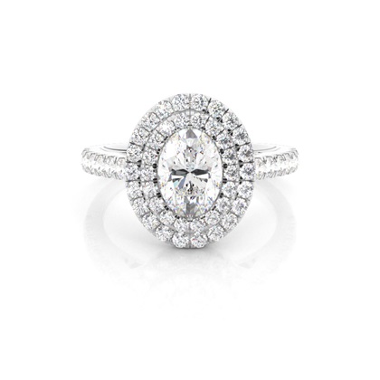 Prong Set Diamond Halo Engagement Ring