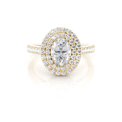 Prong Set Moissanite Halo Engagement Ring