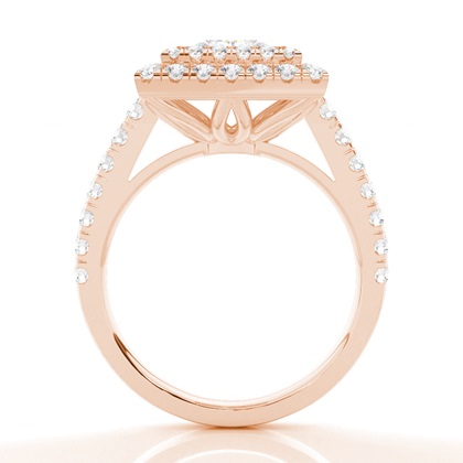 Zinken Set Moissanit Halo Verlobungsring