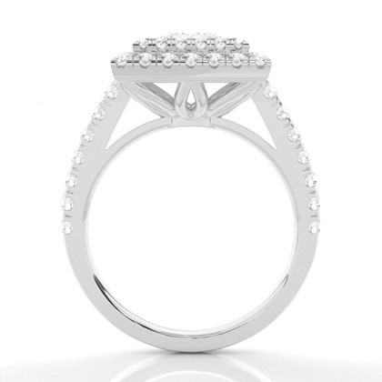 Zinken Set Diamond Halo Verlobungsring