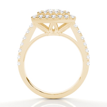 Zinken Set Moissanit Halo Verlobungsring