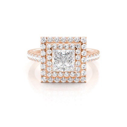 Prong Set Diamond Halo Engagement Ring