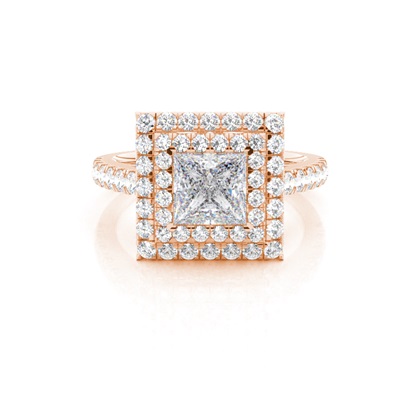 Prong Set Moissanite Halo Engagement Ring