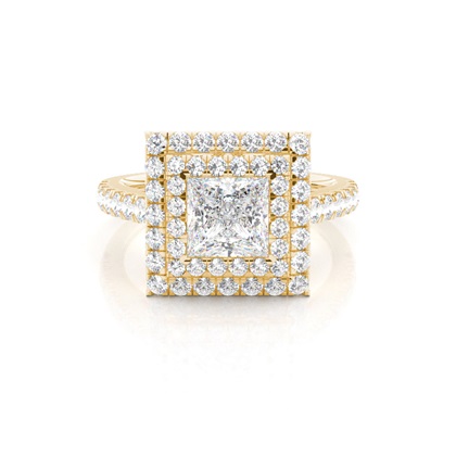 Prong Set Diamond Halo Engagement Ring