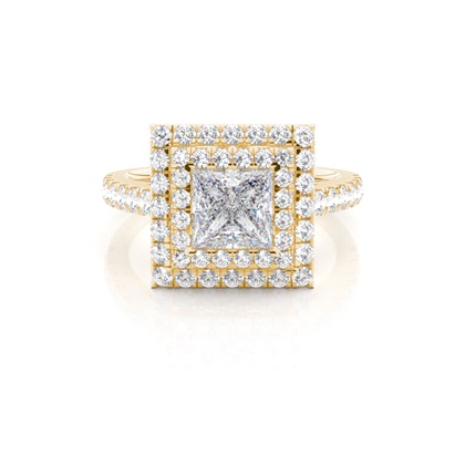 Prong Set Moissanite Halo Engagement Ring