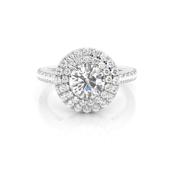 Prong Set Diamond Halo Engagement Ring