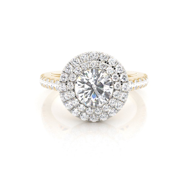 Prong Set Diamond Halo Engagement Ring