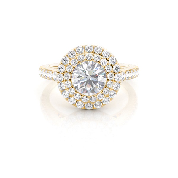 Prong Set Moissanite Halo Engagement Ring