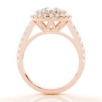 Prong Set Moissanite Halo Engagement Ring