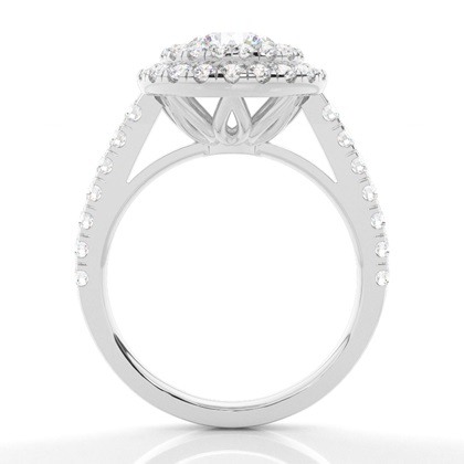 Zinken Set Moissanit Halo Verlobungsring